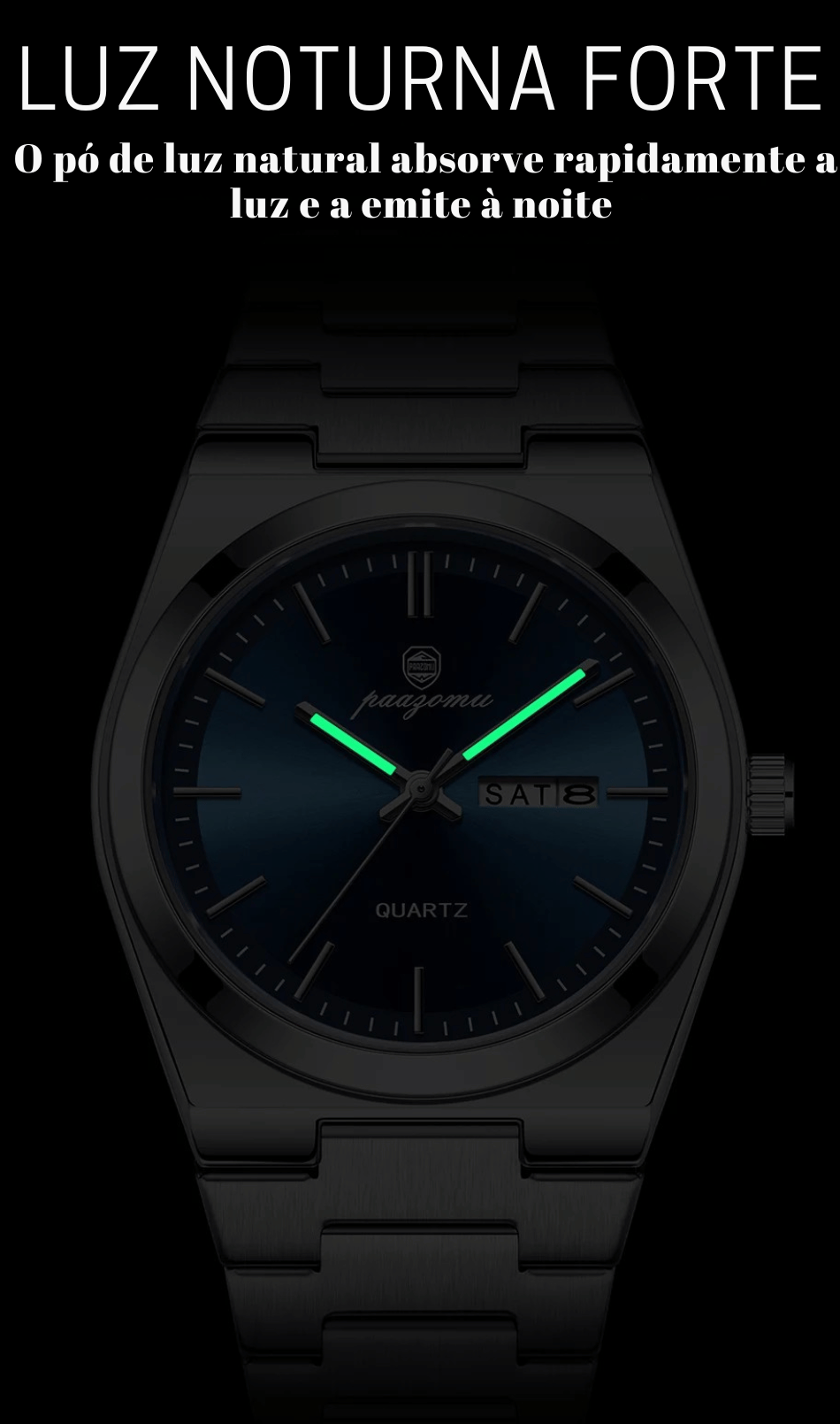 PENGAGAR Relógio Masculino de Luxo Data Semana Relógio Luminoso À Prova D 'Água